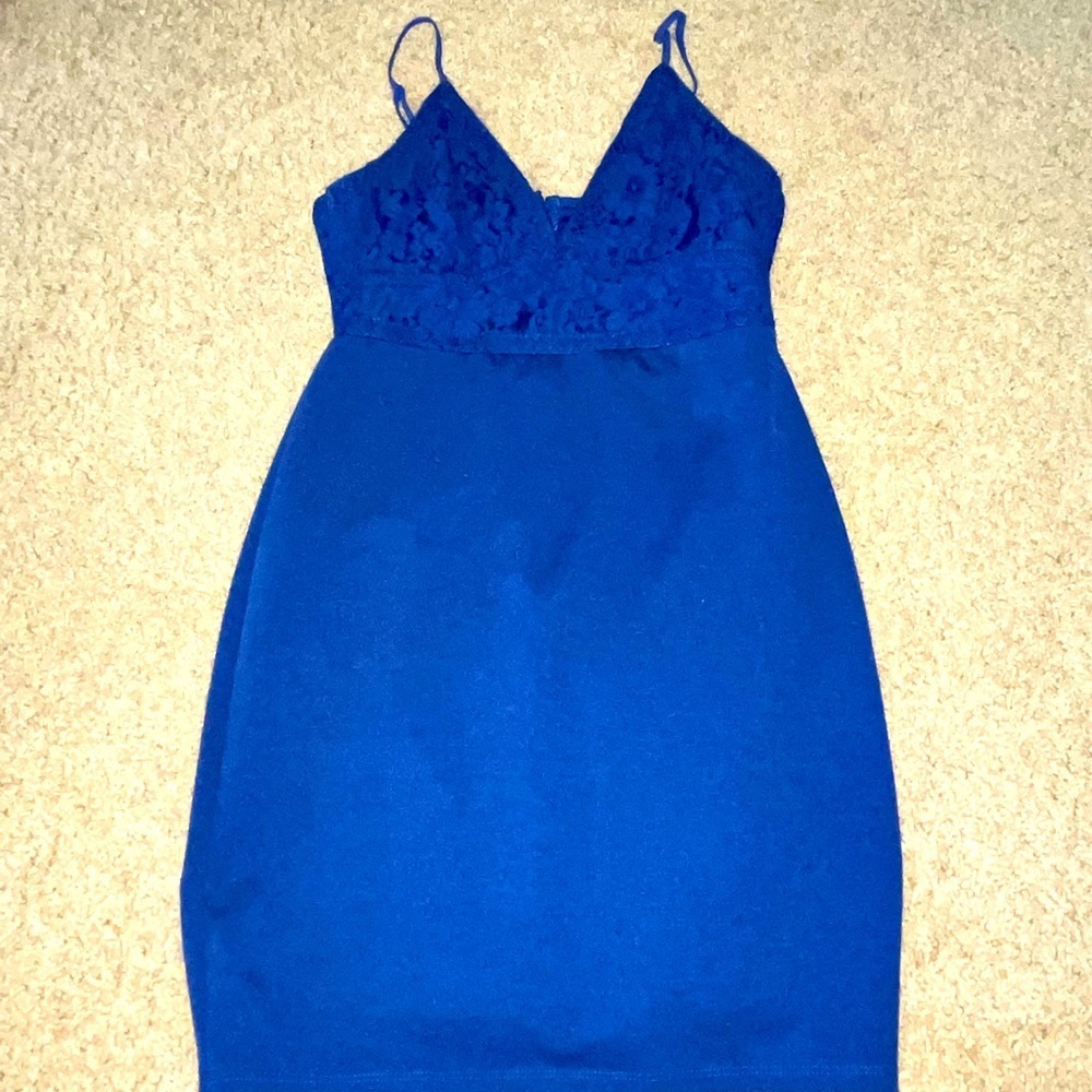 Lulus royal blue body con mini dress size medium